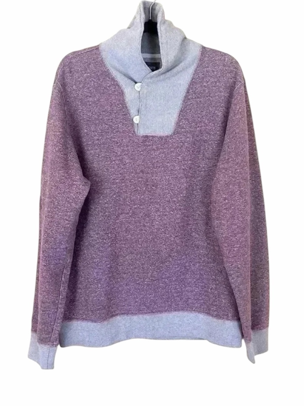 Bonobos Purple/Gray 100% Cotton High Collar Button Shetland Sweater Size‎ XL